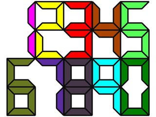 ナンバーロゴ　カラフル