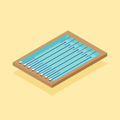 Swimming pool isometric flat design