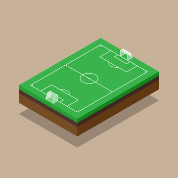 Soccer Field Isometric Flat Design