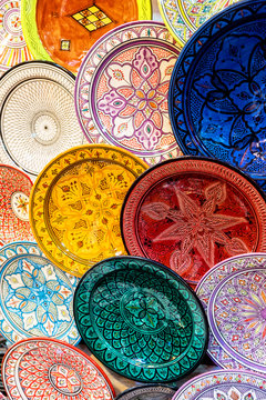 Traditional Moroccan ceramic dishes
