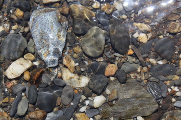 fondo de piedras en el río 