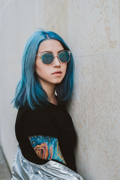 girl with dark blue hair tumblr