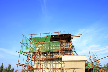 Bridge pier in construction site