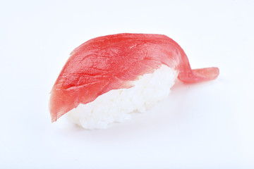 Tuna sushi isolated on white background         