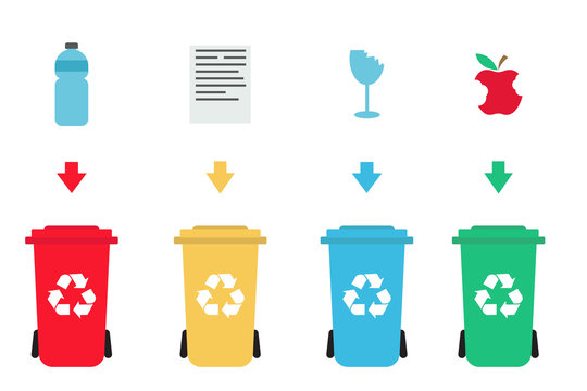 Different types of waste containers