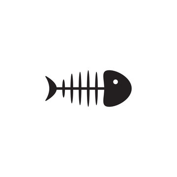 Fish skeleton vector icon