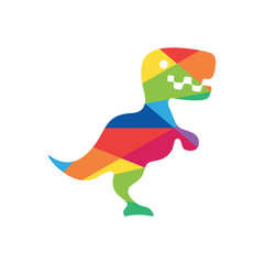 Dinosaur colorful logo design