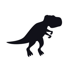 Tyrannosaurus black silhouette on white