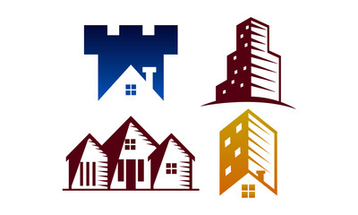 Real Estate Logo Design Template Set Bundle