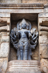 Ardhanareeshwarar, a form of Shiva as half man and half woman. Airavatesvara Temple, Darasuram, Tamil Nadu, India