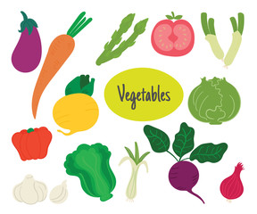 set of vegetables hand drawn vector