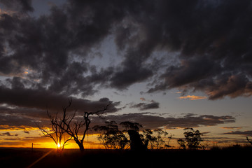 Late afternoon stormy sunset in Stanthorpe, Queensland