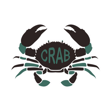 Crab Sea Life animal Vector and Icon for Logo and App Isolated Silhouette
