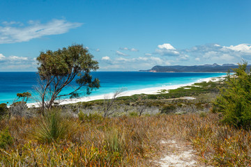 The endless white beaches on the Tasmania east coast