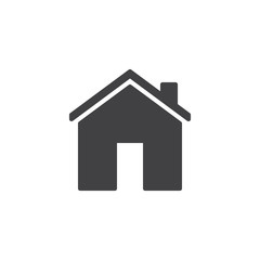 House with chimney vector icon. filled flat sign for mobile concept and web design. Home simple solid icon. Home page symbol, logo illustration. Pixel perfect vector graphics