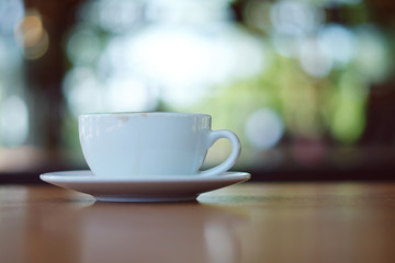 coffee on wood table