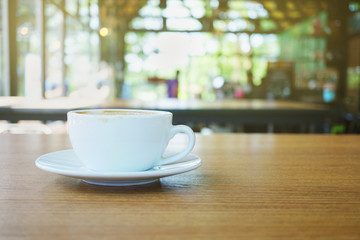 coffee on wood table