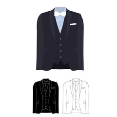 men's jacket with shirt and tie