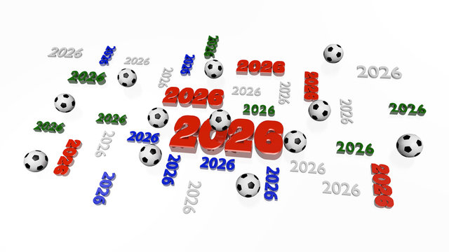 Several Football 2026 Four-Colored Designs with Some Balls