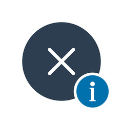 Fototapeta premium Cancel icon, signs icon with information sign. Cancel icon and about, faq, help, hint symbol