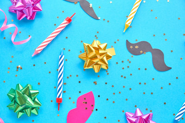 yellow background, the concept of party time, an invitation to a birthday or other celebration