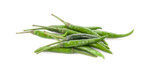 Fototapeta premium green chili pepper isolated on a white background