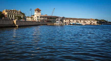HABANA, CUBA-JANUARY 11: Malecon quay on January 11, 2018 in Habana, Cuba. Malecon embankment in old Habana
