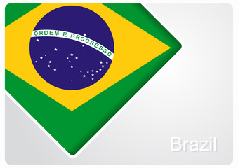 Obraz premium Brazilian flag design background. Vector illustration.