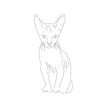 recommend clip art: Sphinx cat. Vector Sketch Illustration.  line art. hand drawn.