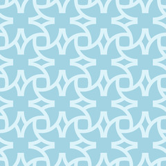 Fototapeta na wymiar Light blue geometric ornament. Seamless pattern