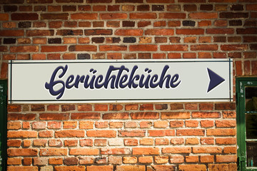 Fototapeta na wymiar Schild 318 - Gerüchteküche
