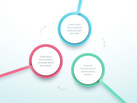 Abstract Circle 3 Step Infographic 3d Colorful Vector