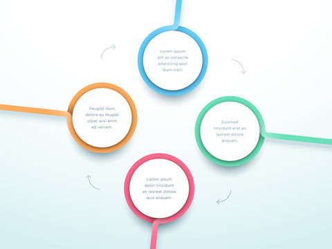 Abstract Circle 4 Step Infographic 3d Colorful Vector