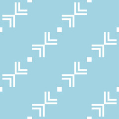 Obraz premium Navy blue and white geometric ornament. Seamless pattern