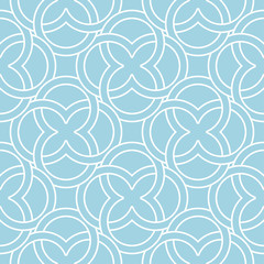 Navy blue and white geometric ornament. Seamless pattern