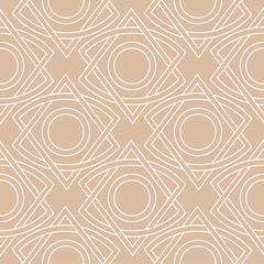 Beige and white geometric seamless pattern