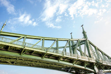 Obraz premium View on the famous Liberty bridge during the morning light in Budapest, Hungary