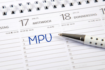 Eintrag im Kalender: MPU
