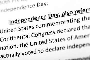 United States independence Day explanation or description in dictionary or article.