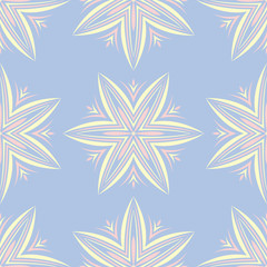 Pale blue seamless background. Floral pattern