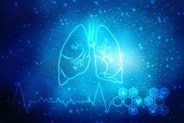 Healthy Human Lungs 2d illustration