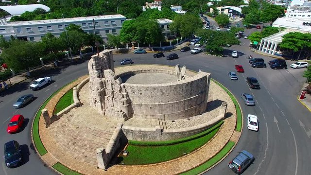 Paseo Montjo Merida Mexico Aerial Drone Footage