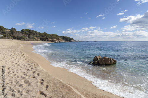 Mediterranean Beach In Costa Brava Platja D Aro Catalonia Spain