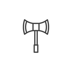 Double Hatchet outline icon. linear style sign for mobile concept and web design. Viking axe simple line vector icon. Symbol, logo illustration. Pixel perfect vector graphics