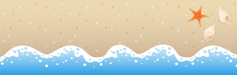 波打ち際　ヒトデ・貝殻