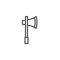 Ax weapon outline icon. linear style sign for mobile concept and web design. Medieval axe simple line vector icon. Symbol, logo illustration. Pixel perfect vector graphics