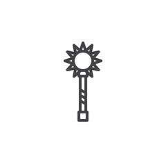 Mace weapon outline icon. linear style sign for mobile concept and web design. Medieval mace simple line vector icon. Symbol, logo illustration. Pixel perfect vector graphics
