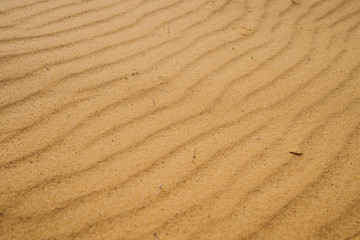 Waves in the sand in the desert close-up