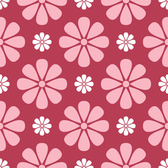 Floral seamless pattern. Red colored background