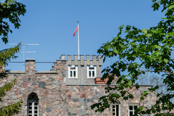 old castle walls with windows